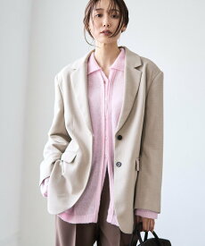 【SALE／40%OFF】RONEL 【RONEL】シングルオーバージャケット コーエン ジャケット・アウター テーラードジャケット・ブレザー ブラック ベージュ【送料無料】