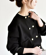 quaranciel quaranciel:＜手洗い可能＞ノーカラー ダブル ボタン ジャケット カーディガン シップス トッ…