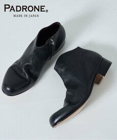 PADRONE PADRONE/SIDE ZIP SHORT BOOTS サイドジップショートブーツ 革靴 メンズシューズ 日本製 MADE IN JAPAN パドローネ PU7358-1201-11A セットアップセブン シューズ・靴 ブーツ ブラック【送料無料】