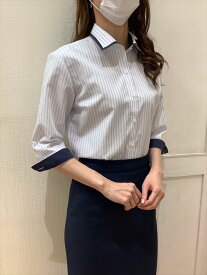 BRICK HOUSE by Tokyo Shirts ワイド 七分袖 形態安定 レディースシャツ BL01I102AB24W10-13 トーキョーシャツ スーツ・フォーマル Yシャツ・カッターシャツ ブルー【送料無料】