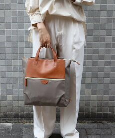 【SALE／20%OFF】UNITED BASE 【A4対応】3WAY レザー*ナイロン コンビ バックパック リュック ユナイテッド　ベース バッグ リュック・バックパック ブラック ピンク カーキグリーン グレー ネイビー イエロー レッド ベージュ【送料無料】