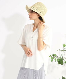 【SALE／30%OFF】SHOO・LA・RUE 【UVカット/抗菌防臭/吸水速乾/親子リンク可能】大人のためのフレンチリネンブレンド ドルマンスキッパー シューラルー トップス シャツ・ブラウス ホワイト グリーン イエロー ピンク パープル ブルー ブラック