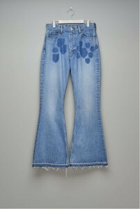 �ySALE�^20%OFF�zMASU �y25SS�z MASU MASU BOYS EMBLEM BELL-BOTTOM JEANS �G���G�[�G�X���[ �p���c �W�[���Y�E�f�j���p���c �u���[ �u���b�N�y���������z