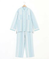 【SALE／40%OFF】KID BLUE (U)25ストライプ&天竺 長袖パジャマ キッドブルー インナー・ルームウェア パ…