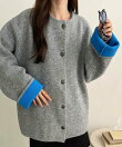 配色ニットカーディガン