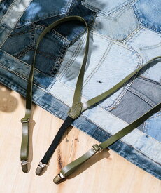 UNIVERSAL OVERALL Leather Suspenders レアリゼ ファッション雑貨 サスペンダー ブラウン グリーン ネイビー ブラック【送料無料】