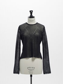 FETICO 【by R 限定品】LACE KNIT TOPS フェティコ トップス その他のトップス ホワイト ブラック【送料無料】