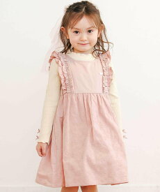 【SALE／20%OFF】SLAP SLIP 肩フリル花柄レースジャンパースカート(80~130cm) ベベ オンライン ストア ワンピース・ドレス ジャンパースカート ピンク パープル