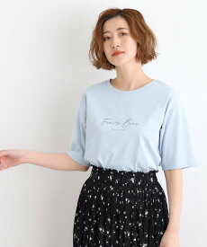 grove 【洗える/UVカット/接触冷感】5分袖ロゴTシャツ グローブ トップス カットソー・Tシャツ ホワイト グレー ブルー