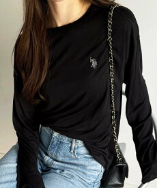 【SALE／30%OFF】GeeRA 【U.S.POLO.ASSN】スラブシアーロンT ジーラ トップス カットソー・Tシャツ ブラック ホワイト ピンク ブルー