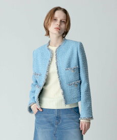 allureville 【セットアップ対応商品】ジオリカラメツイード4ポケットジャケット アルアバイル ジャケット・アウター テーラードジャケット・ブレザー ブルー【送料無料】