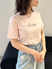 LILY BROWN [L.B CANDY STOCK]ビジューロゴTシャツ リリーブラウン トップス カットソー・Tシャツ ホワイト グレー ピンク【送料無料】