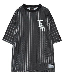SELECT BRANDS FUBU/�t�u Mesh Stripe S/S T-shirts(MENS) �W���b�N���[�Y �g�b�v�X �J�b�g�\�[�ET�V���c �u���b�N �z���C�g�y���������z