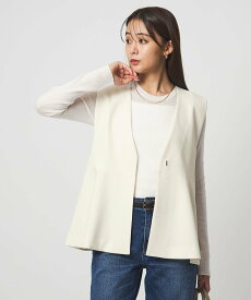 【SALE／10%OFF】UNITED ARROWS green label relaxing [size SHORTあり]fleurie(フルリー) ペプラム ジレ ユナイテッドアローズ グリーンレーベルリラクシング トップス ベスト・ジレ ホワイト ネイビー【送料無料】