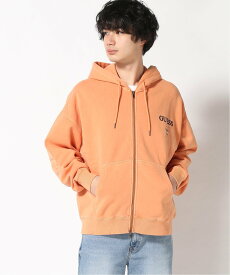 【SALE／30%OFF】GUESS GUESS パーカー (M)Washed Zip-Up Hoodie ゲス トップス パーカー・フーディー グリーン オレンジ ブラック【送料無料】