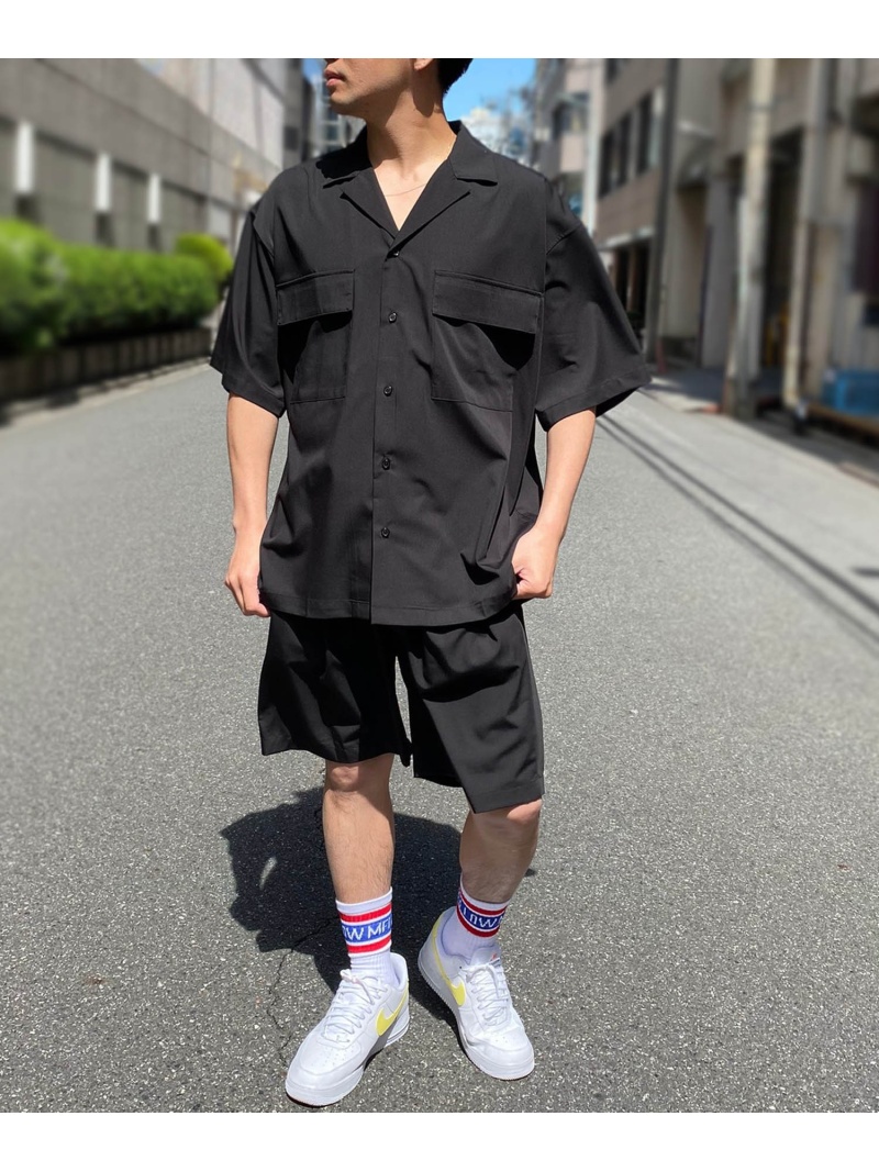 KAGAFURI KAMAKURA 新品 イージーショーツセットアップ 蔵 ワイドイージーショーツ オープンカラー半袖シャツ