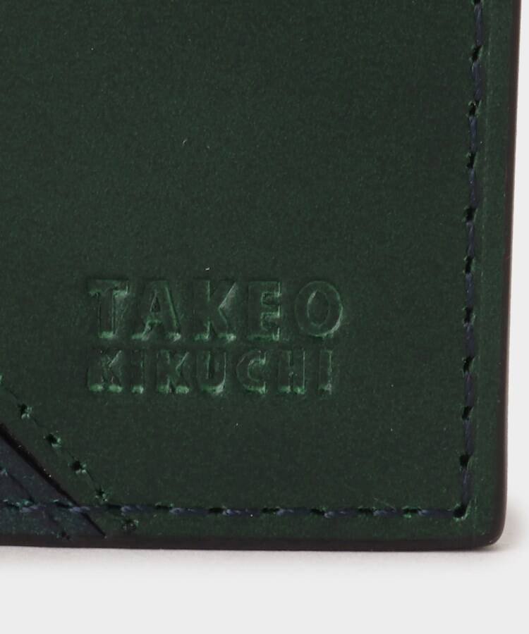 TAKEO KIKUCHI｜アンティーク調レザー ブロッキング 2つ折り財布 