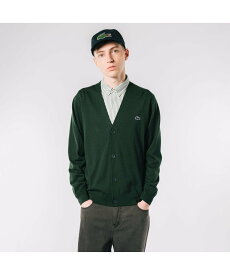 【SALE／20%OFF】LACOSTE ウォッシャブルウールVネックニットカーディガン ラコステ トップス カーディガン グリーン ブラック ネイビー ブラウン グレー【送料無料】