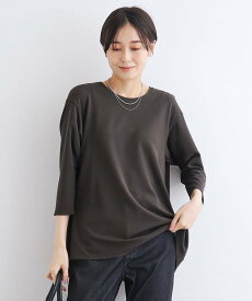 【SALE／50%OFF】INDIVI 【洗える/7分袖/パンツ相性◎】バックフレアジャージトップス インディヴィ トップス カットソー・Tシャツ グレー ブラック グリーン ベージュ【送料無料】