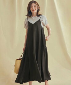 【SALE／50%OFF】23区 【接触冷感性】フィブリルツイル キャミソールフレアワンピース ニジュウサンク ワンピース・ドレス ワンピース ベージュ ブラック【送料無料】