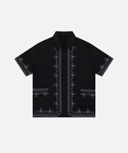U:UME Embroidered Infinite Line Shirt ���[�� �W���P�b�g�E�A�E�^�[ �m�[�J���[�W���P�b�g �u���b�N �z���C�g�y���������z