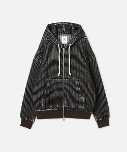 SEAGREEN WOOL ONI WAFFLE HOODIE �^�g���X�R���Z�v�g�X�g�A �g�b�v�X �p�[�J�[�E�t�[�f�B�[ �O���[ �u���E���y���������z