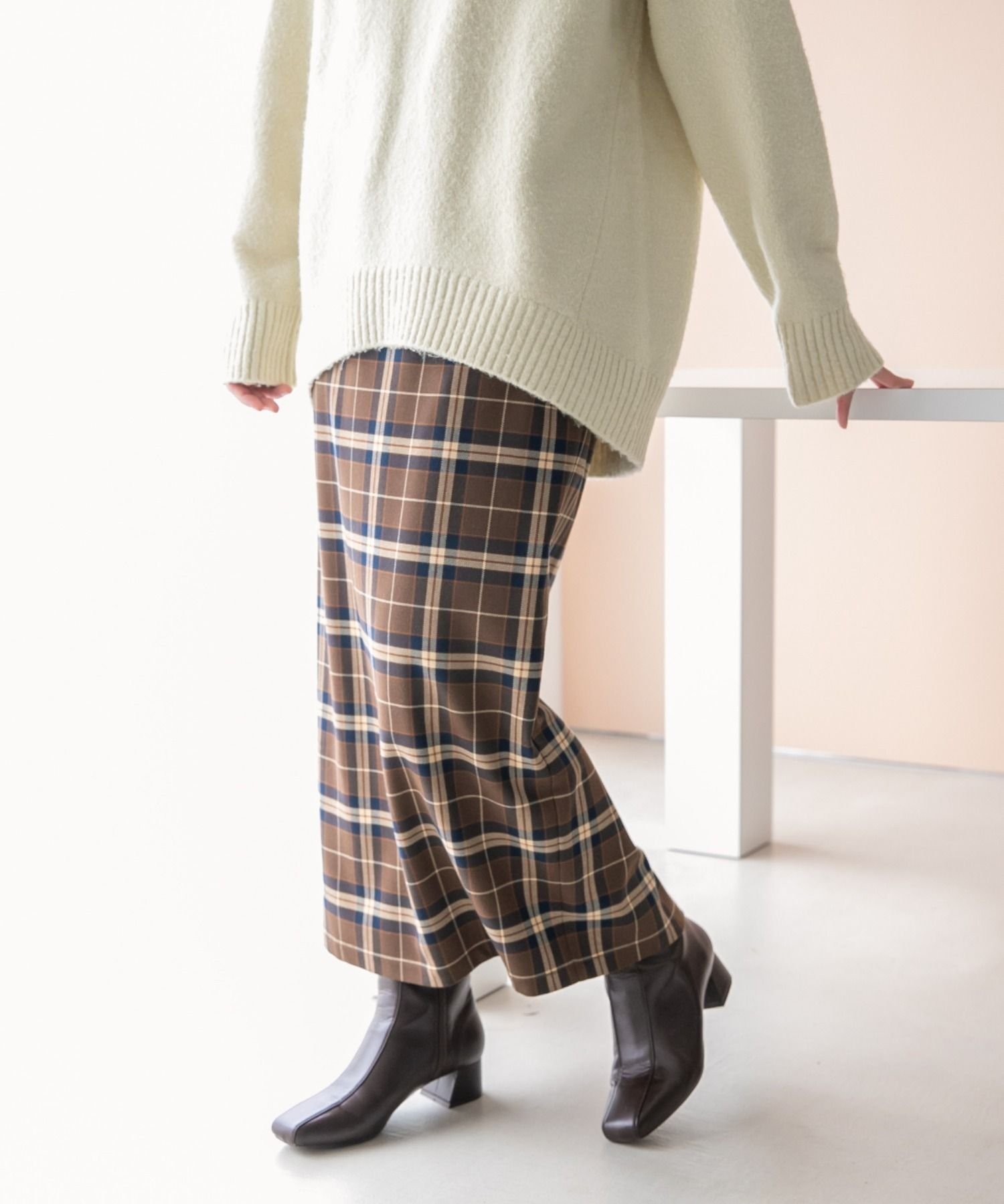 LOWRYS FARM｜(W)チェックタイトスカート | Rakuten Fashion(楽天