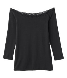 PEACH JOHN 【トレンドのオフショルダー服に】It'sモイスティ2WAYオフショル9分袖 ピーチ・ジョン インナー・ルームウェア その他のインナー・ルームウェア ブラック ホワイト グレー
