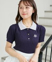 【SALE／40%OFF】MAJESTIC LEGON バイカラーダブル襟ニット マジェスティックレゴン トップス ニット ピンク ワインレ…