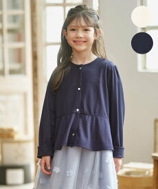 【SALE／20%OFF】組曲 KIDS 【UVカット・接触冷感】【150-160cm】サラリとスナップ カーディガン クミキョク トップス カーディガン ネイビー ホワイト【送料無料】