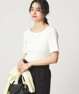 【SALE／40%OFF】UNITED ARROWS green label relaxing ブライトリブ ボートネック 5分袖 プルオーバー カ…