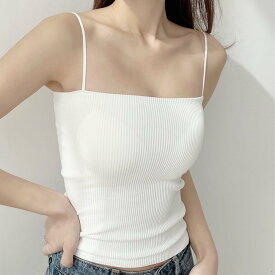 【SALE／30%OFF】miniministore カップ付きキャミソール ブラトップ 韓国 ミニミニストア トップス キャミソール ブラック ブラウン ホワイト ベージュ グレー