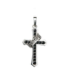 JUSTIN DAVIS 【公式】【ジャスティン デイビス】CROSS with CROWN/STONE ペンダント ジャスティン デイビス アクセサリー・腕時計 ネックレス 透明 ブラック【送料無料】