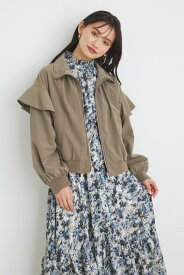 【SALE／40%OFF】rienda フリルショルダー2WAYブルゾン リエンダ ジャケット・アウター ブルゾン・ジャンパー ホワイト ブラック【送料無料】