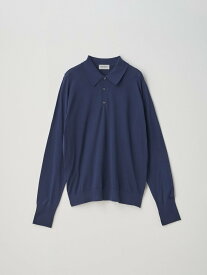 JOHN SMEDLEY Long sleeved Polo Shirt ｜ FINCHLEY ｜ 30G EASY FIT ジョンスメドレー トップス ニット ネイビー【送料無料】