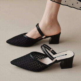 【SALE／39%OFF】miniministore ミュール パンプスサンダル レディース ミニミニストア シューズ・靴 ミュール ブラック ホワイト