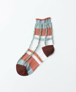 TRICOTE LAME FUR CHECK SOCKS �g���R�e �C���E���b�O�E�F�A �C�� �O���[��