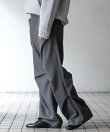 ウールライクランダムタックパンツ