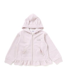 【SALE／30%OFF】SLAP SLIP アニマルネコウサギ耳付きフード裾フリルフルジップパーカー(80~130cm) ベベ オンライン ストア トップス パーカー・フーディー ホワイト ピンク