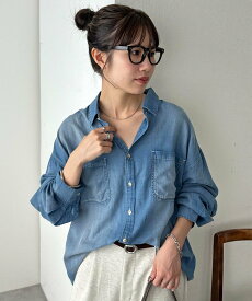 Discoat 【今から着れる♪】シアーデニムオーバーシャツ《ユニセックス》 ディスコート トップス シャツ・ブラウス ブルー ネイビー【送料無料】