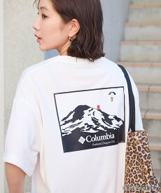 【SALE／10%OFF】Columbia ガチャピン・ムック×Columbia×FREAK'S STORE 別注 インペリアルパーク マウンテンモチーフ バックプリント Tシャツ【限定展開】 フリークスストア トップス カットソー・Tシャツ グレー ホワイト ベージュ ブラック【送料無料】