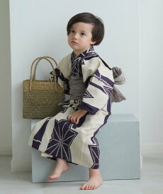 utatane utatane/(K)子供浴衣 3点セット 伝統工芸 注染 手染め 本染め 日本製 国産 子供 レトロ キッズ 男の子 紫系 ウタタネ 着物・浴衣・和装小物 浴衣 パープル【送料無料】