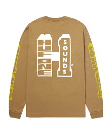 HUF HUF ONE SOUND L/S TEE HUF ハフ ロンT ハフ トップス カットソー・Tシャツ ブラック ベージュ【送料無料】