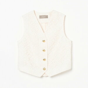 �ySALE�^60%OFF�zHELIOPOLE EMBROIDERY LACE VEST �G���I�|�[�� �g�b�v�X �x�X�g�E�W�� �z���C�g �u���b�N�y���������z