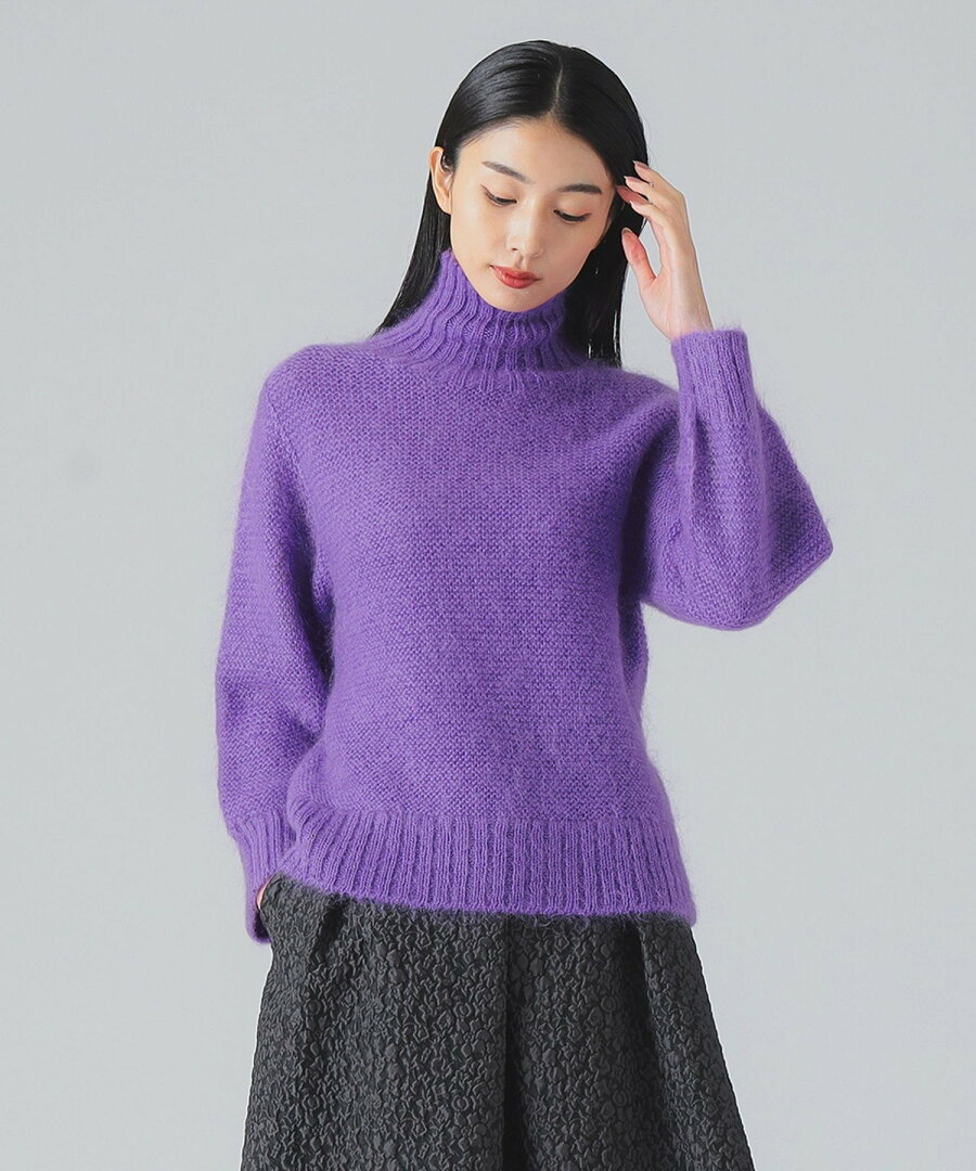 【SALE/40%OFF】EFFE BEAMS 【YouTubeで紹介】カラー ガーター タートルニット 主役級ニット デミルクス ビームス トップス ニット ホワイト グリーン パープル【送料無料】 - メイン画像 5