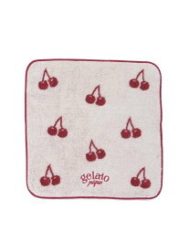 【SALE／30%OFF】gelato pique チェリーハンドタオル ジェラートピケ ファッション雑貨 ハンカチ・ハンドタオル ネイビー レッド
