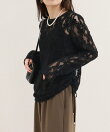 ドロストアシメレースプルオーバーカットソー