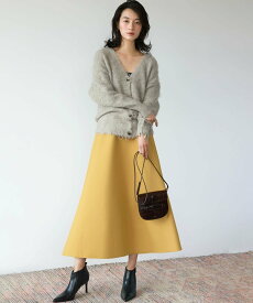 【SALE／20%OFF】ELFRANK ボンディングボリュームフレアロングスカート リバーフィールド アンド コー スカート ロング・マキシスカート ピンク ブラック オレンジ ホワイト ブラウン ベージュ カーキグリーン【送料無料】