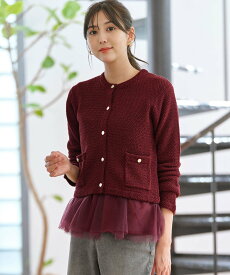 【SALE／50%OFF】ANY SIS S 【2SET】チュールインナー ツイン エニィスィス トップス アンサンブル ブラック レッド ホワイト【送料無料】