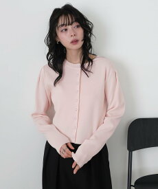 【SALE／50%OFF】LIAN クリアボタンニットカーディガン リアン トップス ニット グリーン イエロー ブラック ホワイト ピンク